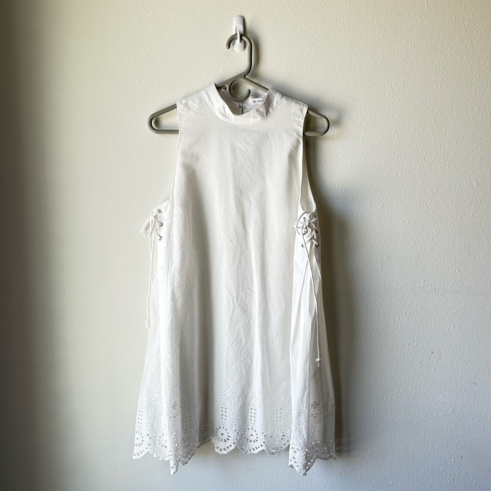 BCBGernation // Eyelet Embroidered A-line White dress Size S NWT